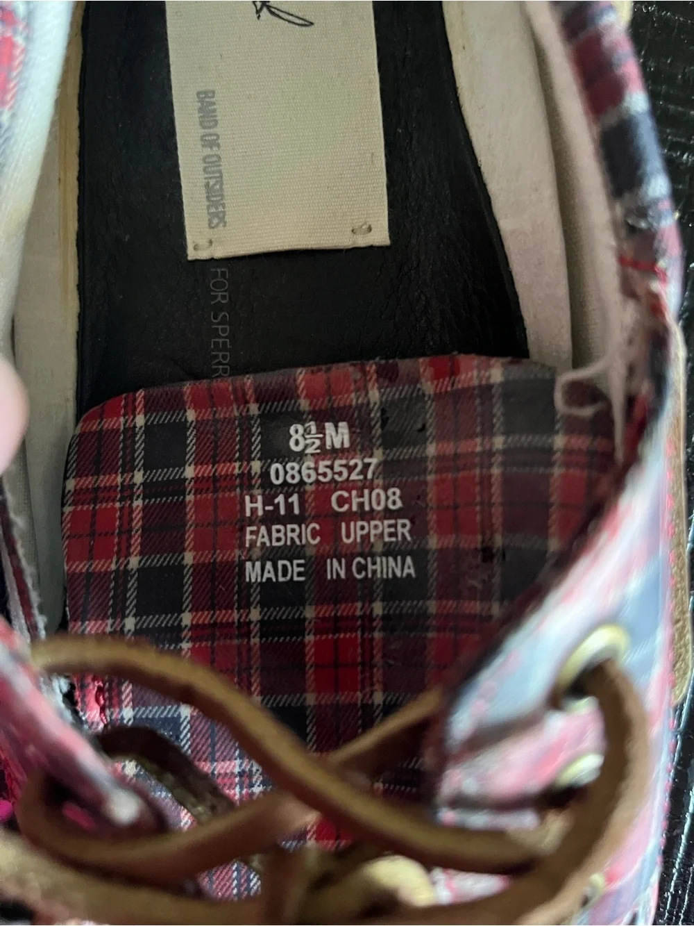 Band of Outsiders for Sperry Top-Slider Red Plaid Boat Shoes Men’s Size 8.5